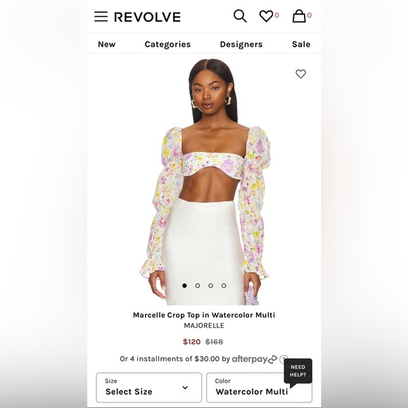 MAJORELLE Tops - Majorelle Long Sleeve Crop Top NWT